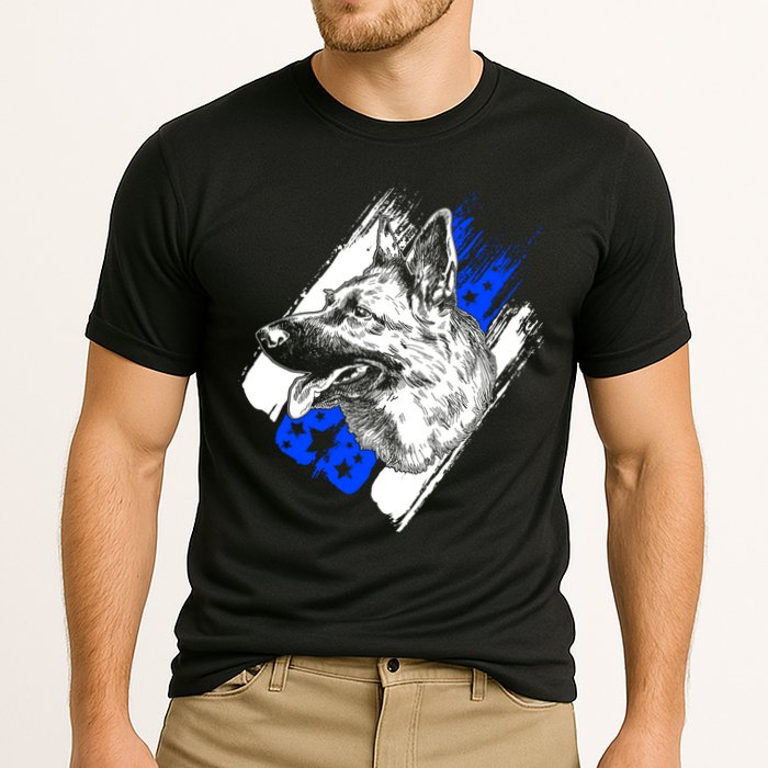 K-9 Police Dog Blue Line Cooling Performance Crew T-Shirt