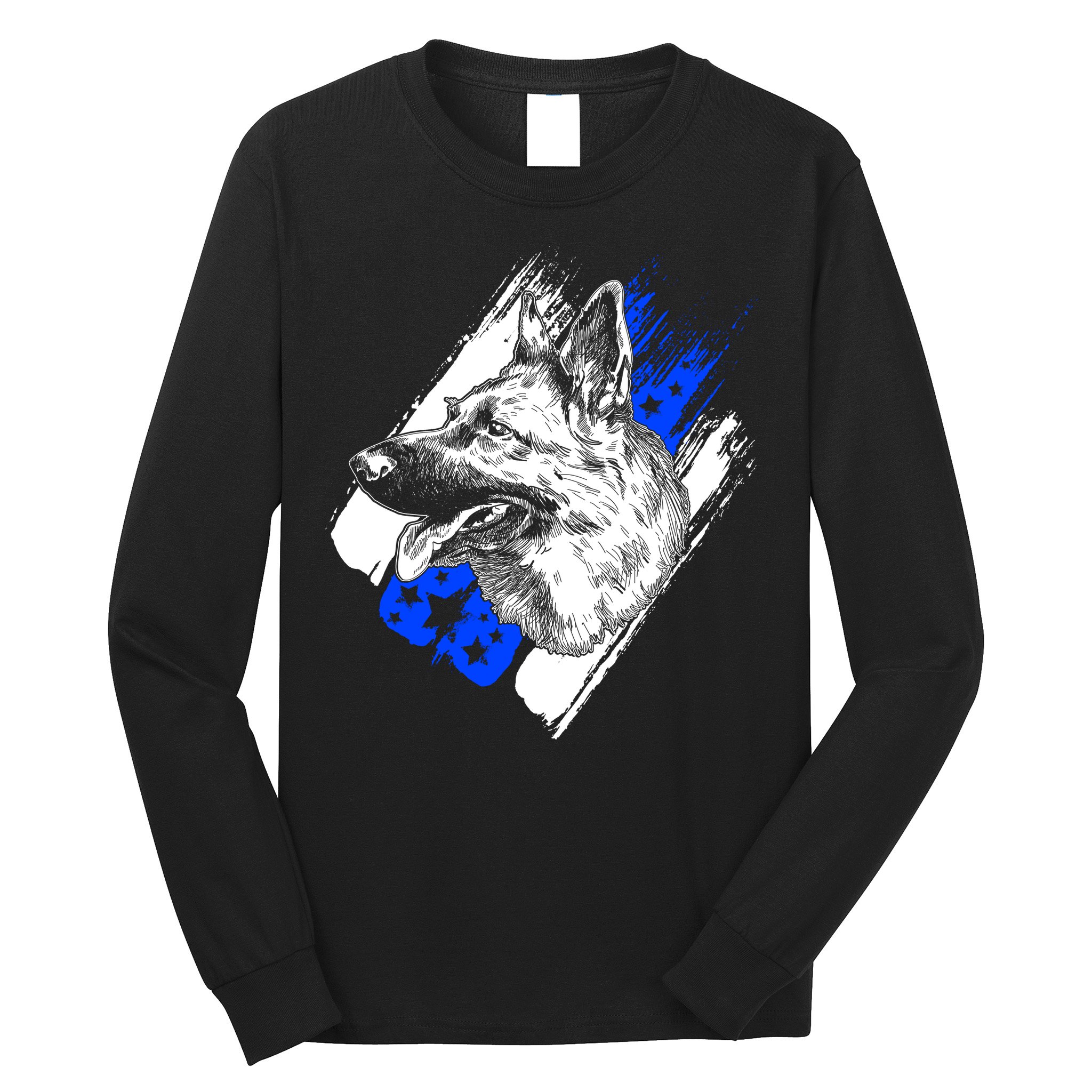 K-9 Police Dog Blue Line Long Sleeve Shirt