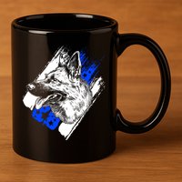 K-9 Police Dog Blue Line 11oz C Handle Ceramic Mug