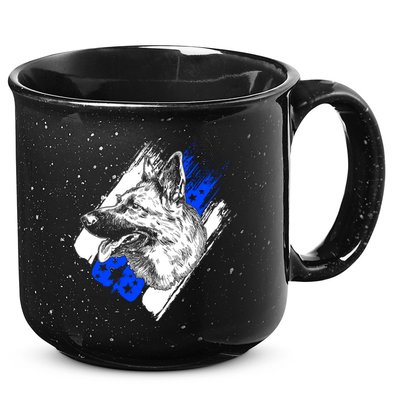 K-9 Police Dog Blue Line 15oz Campfire Ceramic Mug