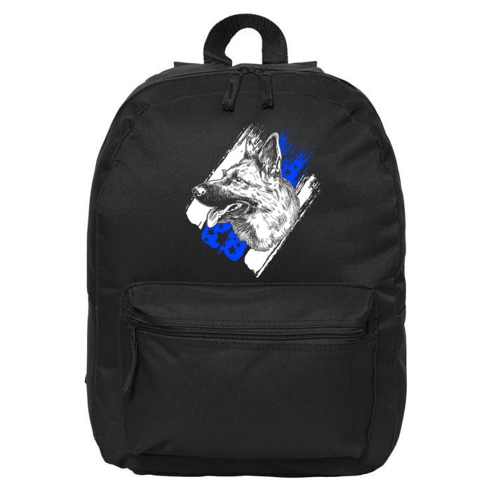 K-9 Police Dog Blue Line 16 in Basic Backpack