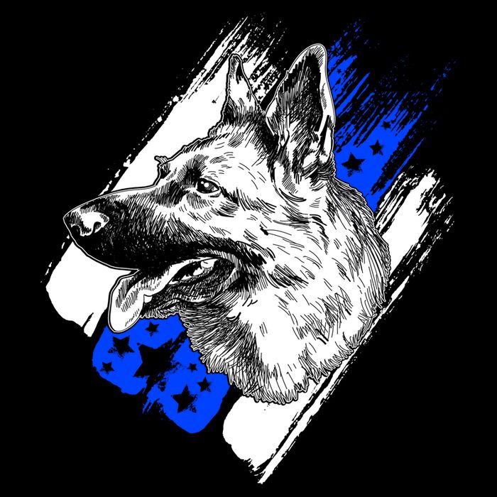 K-9 Police Dog Blue Line 16 in Basic Backpack