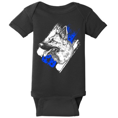 K-9 Police Dog Blue Line Baby Bodysuit