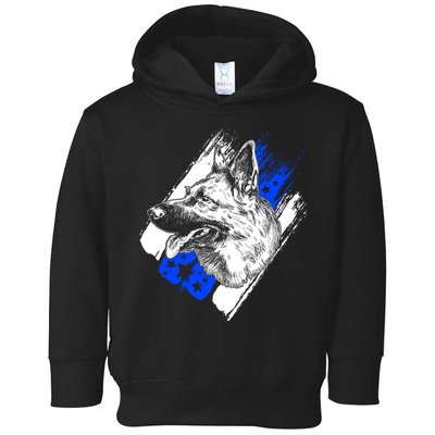 K-9 Police Dog Blue Line Toddler Hoodie