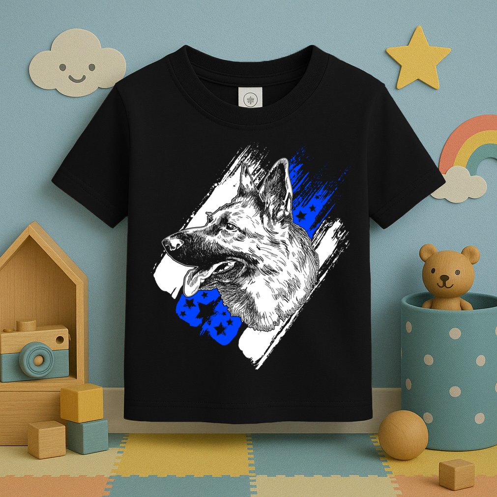 K-9 Police Dog Blue Line Toddler T-Shirt