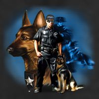 K-9 With Police Officer Silhouette  Cool Comfort Performance Bucket Hat