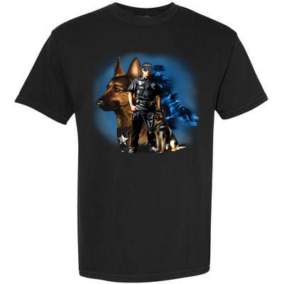 K-9 With Police Officer Silhouette  Garment-Dyed Heavyweight T-Shirt