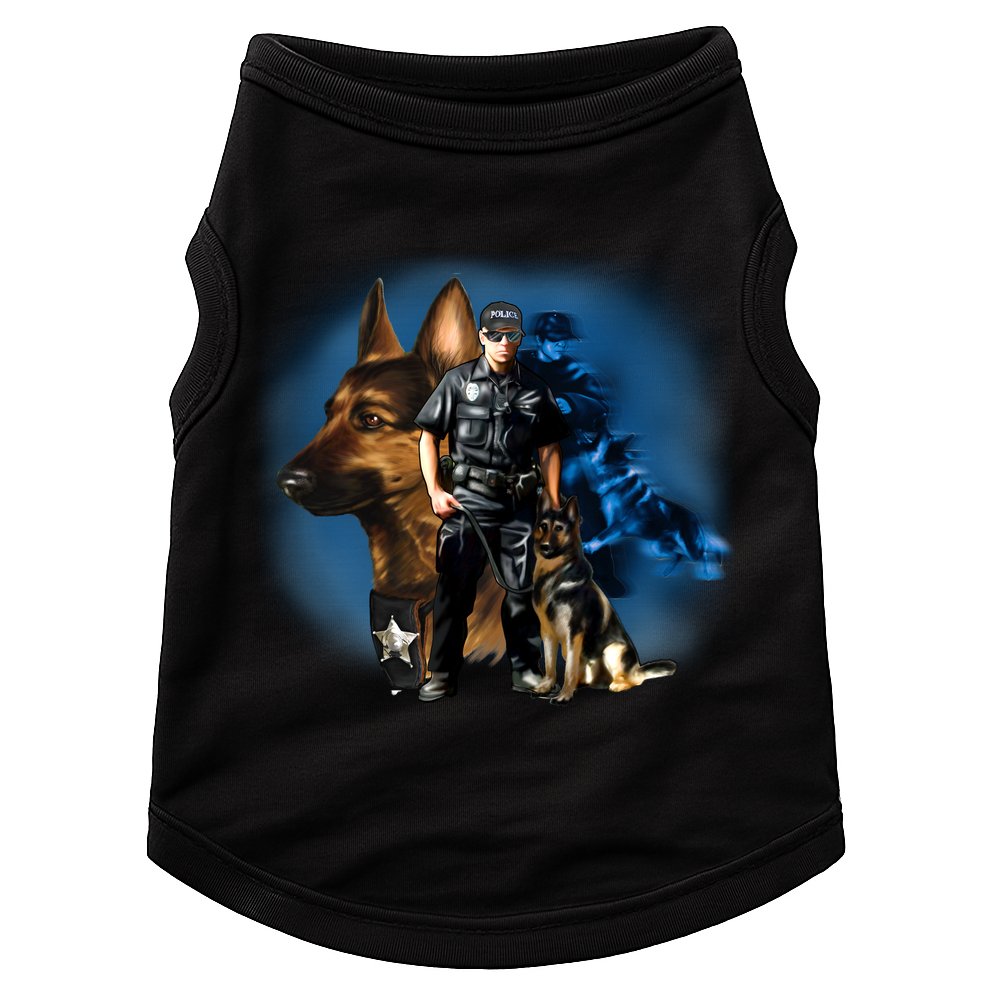 K-9 With Police Officer Silhouette  Doggie Tank