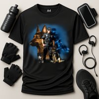 K-9 With Police Officer Silhouette  Cooling Performance Crew T-Shirt