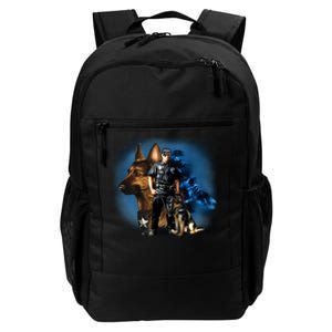 K-9 With Police Officer Silhouette  Daily Commute Backpack