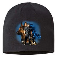 K-9 With Police Officer Silhouette  Sustainable Beanie