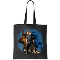 K-9 With Police Officer Silhouette  Tote Bag