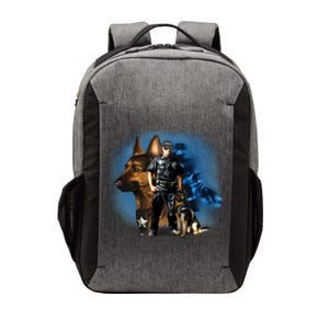 K-9 With Police Officer Silhouette  Vector Backpack