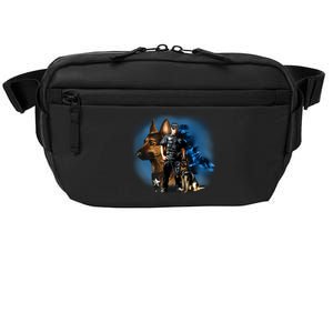 K-9 With Police Officer Silhouette  Crossbody Pack