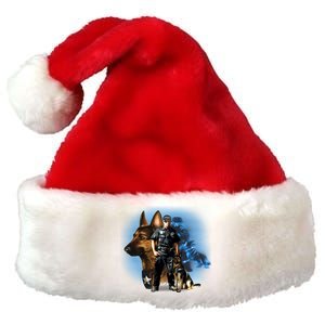 K-9 With Police Officer Silhouette  Premium Christmas Santa Hat