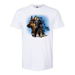 K-9 With Police Officer Silhouette  Softstyle® CVC T-Shirt