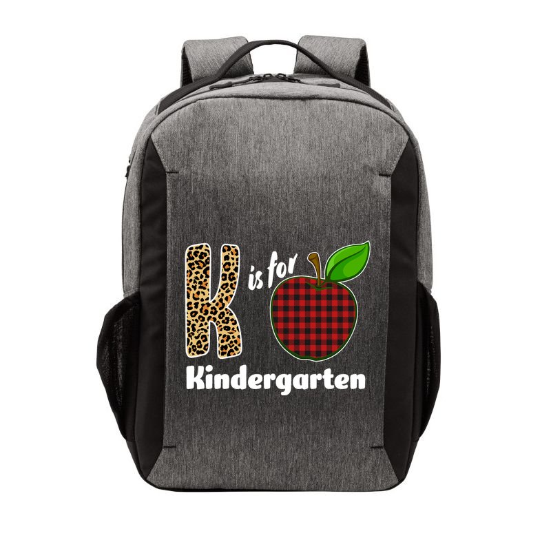 K Is For Kindergarten Teacher Leopard Buffalo Plaid Vector Backpack