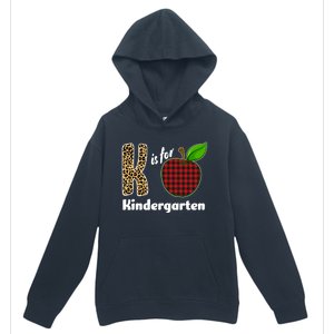 K Is For Kindergarten Teacher Leopard Buffalo Plaid Urban Pullover Hoodie