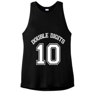 K.i.d.s 10th Birthday Double Digits Day Ladies PosiCharge Tri-Blend Wicking Tank