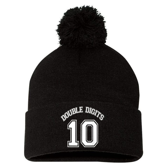 K.i.d.s 10th Birthday Double Digits Day Pom Pom 12in Knit Beanie