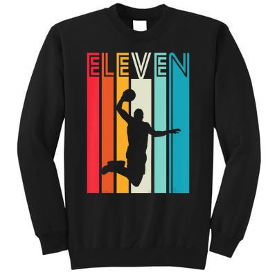 Kids 11th Birthday Basketball Lover Gift 11 Years Old Retro Sweatshirt