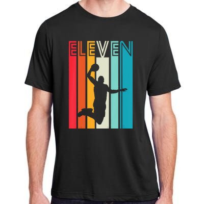 Kids 11th Birthday Basketball Lover Gift 11 Years Old Retro Adult ChromaSoft Performance T-Shirt