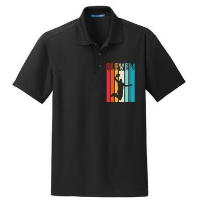 Kids 11th Birthday Basketball Lover Gift 11 Years Old Retro Dry Zone Grid Polo