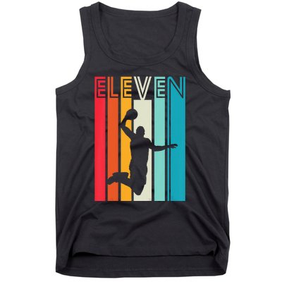 Kids 11th Birthday Basketball Lover Gift 11 Years Old Retro Tank Top