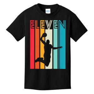 Kids 11th Birthday Basketball Lover Gift 11 Years Old Retro Kids T-Shirt