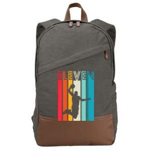 Kids 11th Birthday Basketball Lover Gift 11 Years Old Retro Cotton Canvas Backpack