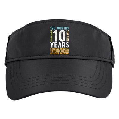 10th Birthday Gift 10 Years Old Vintage Retro 120 Months Adult Drive Performance Visor