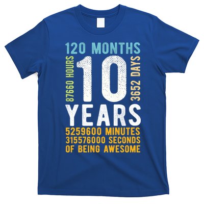10th Birthday Gift 10 Years Old Vintage Retro 120 Months T-Shirt