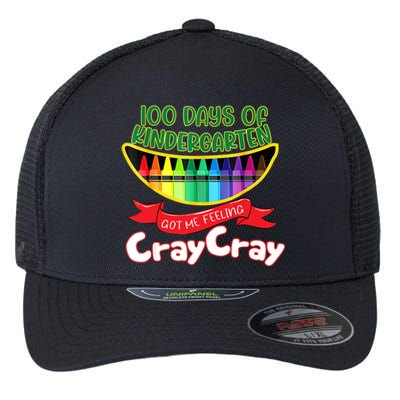 Kinder 100 Days Of Kindergarten Got Me Feeling Cray Cray Flexfit Unipanel Trucker Cap