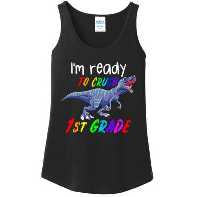 Kids 1st Day Of School Crush 1st Grade Trex Dinosaur Gift Kids Ladies Essential Tank