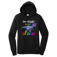 Kids 1st Day Of School Crush 1st Grade Trex Dinosaur Gift Kids Women's Pullover Hoodie