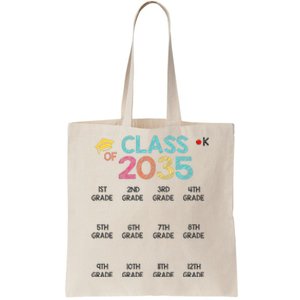 K -12th grade hand prints space Graduation Class of 2035 Tote Bag