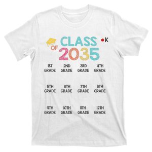 K -12th grade hand prints space Graduation Class of 2035 T-Shirt