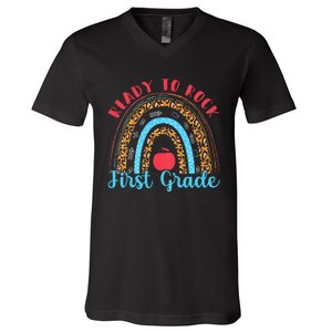 Kids 1st Grade Ready To Rock First Grade V-Neck T-Shirt