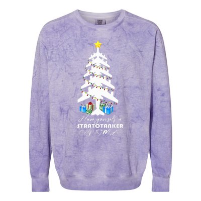 Kc 135 Stratotanker Christmas Tree Colorblast Crewneck Sweatshirt