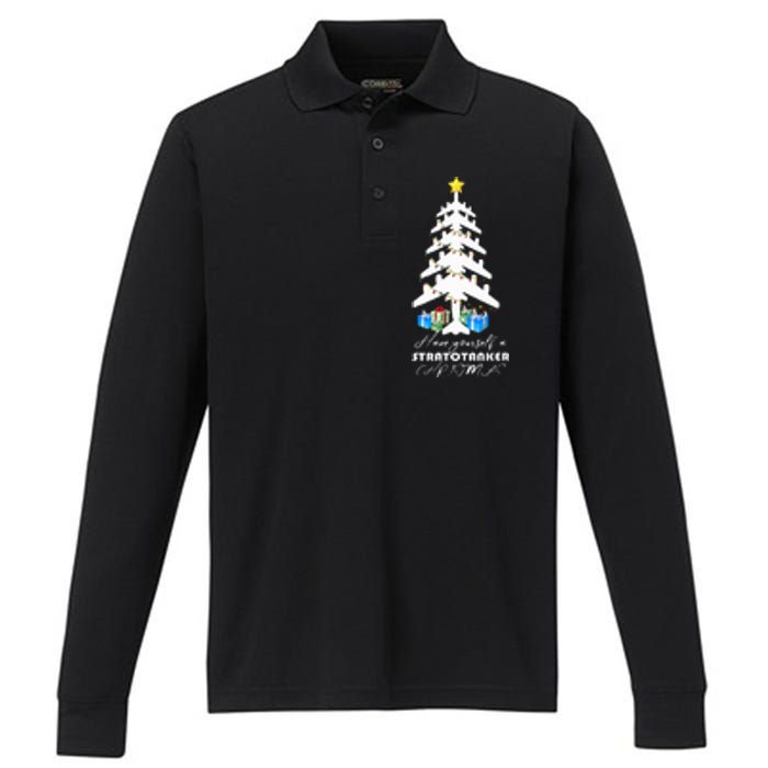 Kc 135 Stratotanker Christmas Tree Performance Long Sleeve Polo