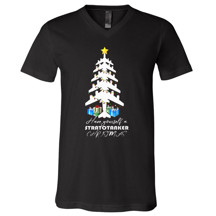 Kc 135 Stratotanker Christmas Tree V-Neck T-Shirt