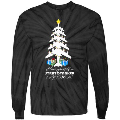 Kc 135 Stratotanker Christmas Tree Tie-Dye Long Sleeve Shirt