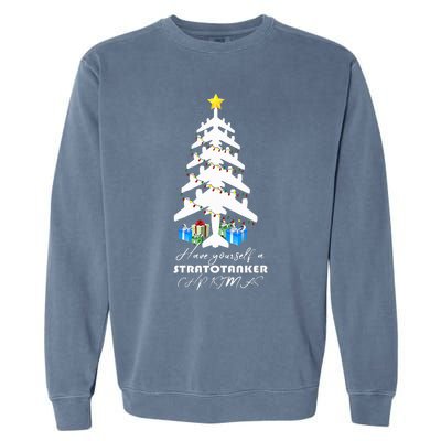 Kc 135 Stratotanker Christmas Tree Garment-Dyed Sweatshirt