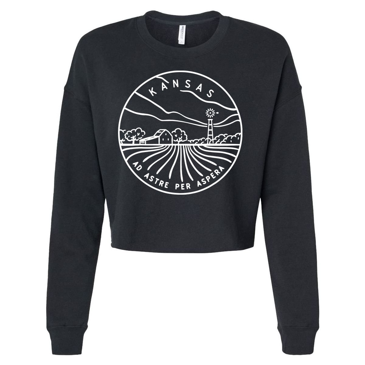 Kansas 1861 State Of Kansas Cropped Pullover Crew