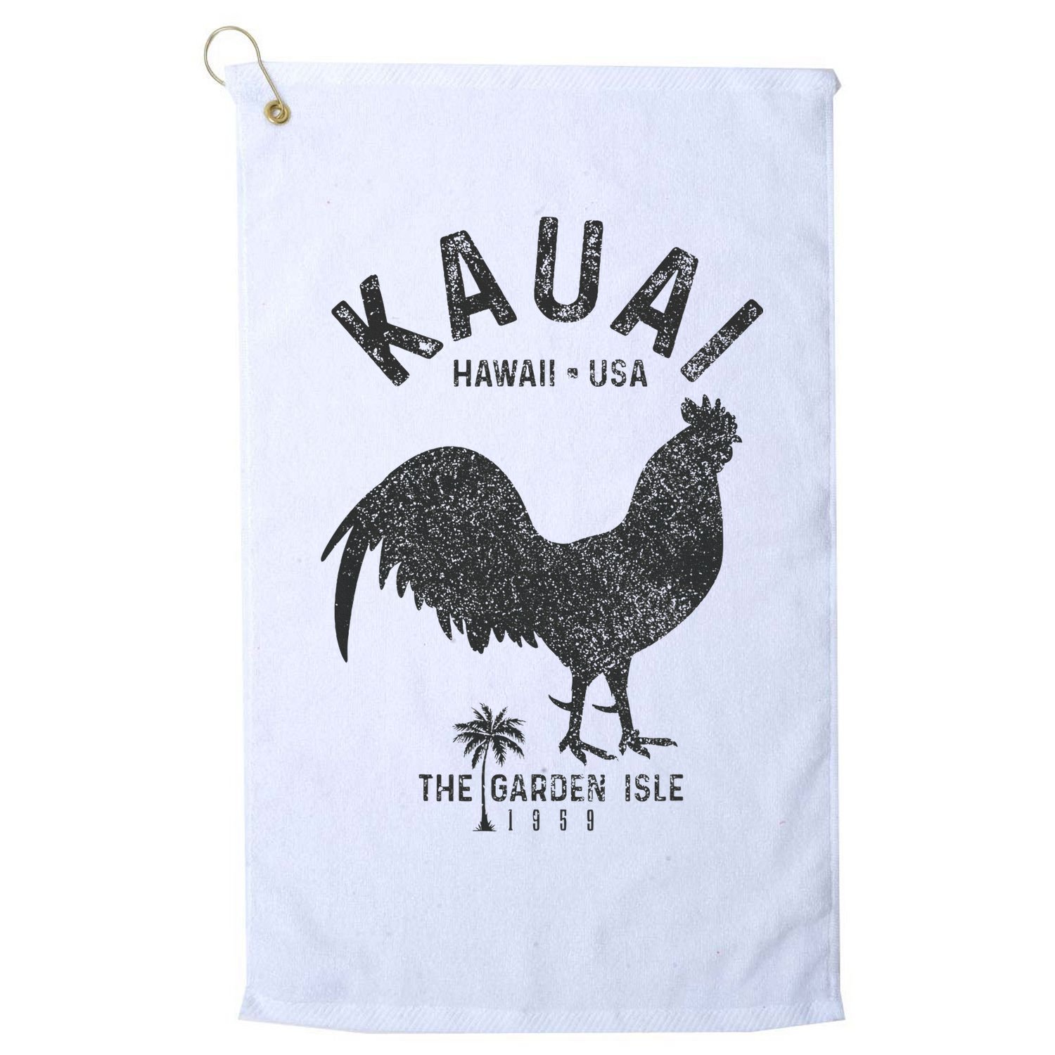 Kauai 1959 The Garden Isle Chicken Hawaii Vintage Hawaiian Golf Towel