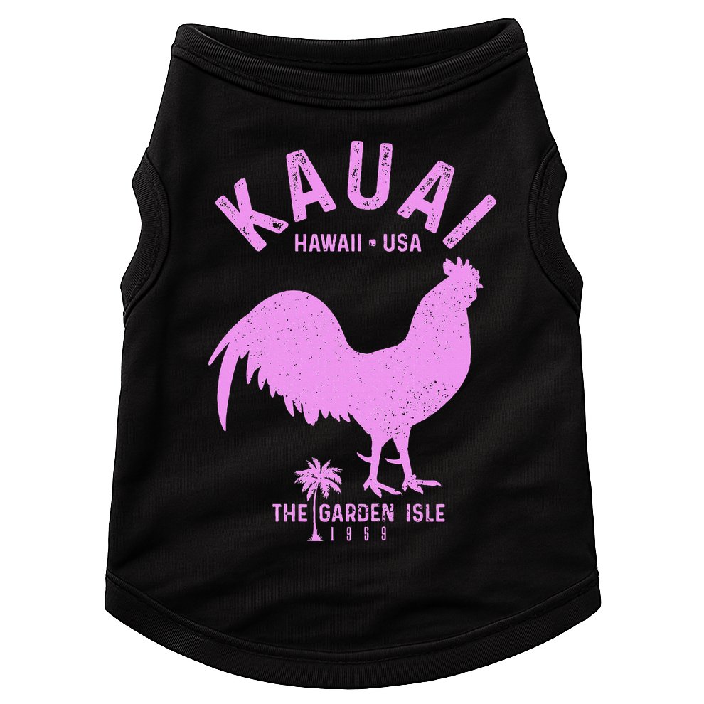 Kauai 1959 The Garden Isle Chicken Hawaii Vintage Hawaiian Doggie Tank