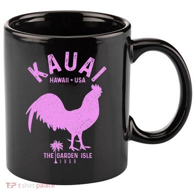 Kauai 1959 The Garden Isle Chicken Hawaii Vintage Hawaiian 11oz C Handle Ceramic Mug