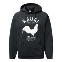 Kauai 1959 The Garden Isle Chicken Hawaii Vintage Hawaiian Performance Fleece Hoodie