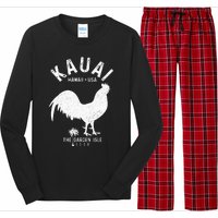 Kauai 1959 The Garden Isle Chicken Hawaii Vintage Hawaiian Long Sleeve Pajama Set