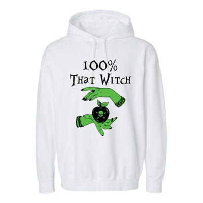 Kccreations 100% That Witch Gift Garment-Dyed Fleece Hoodie